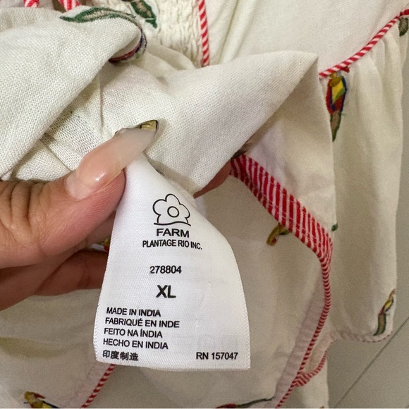 Farm Rio x Anthropologie Parrot Print Linen Tiered Mini Dress XL - Picture 14 of 15